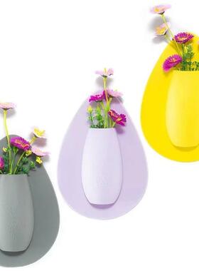 Silicone Flower Vase Self Adhesion Hydroponics Planter  er W