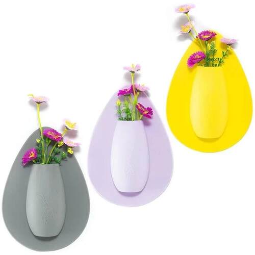 Silicone Flower Vase Self Adhesion Hydroponics Planter  er W