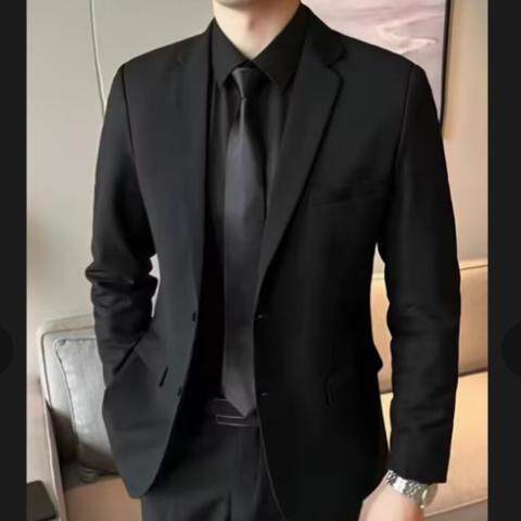 西服男外套修身黑色休闲商务正装职业韩款青年加大码伴郎单件西装