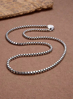 新品意大利四方盒子链男个性夸张