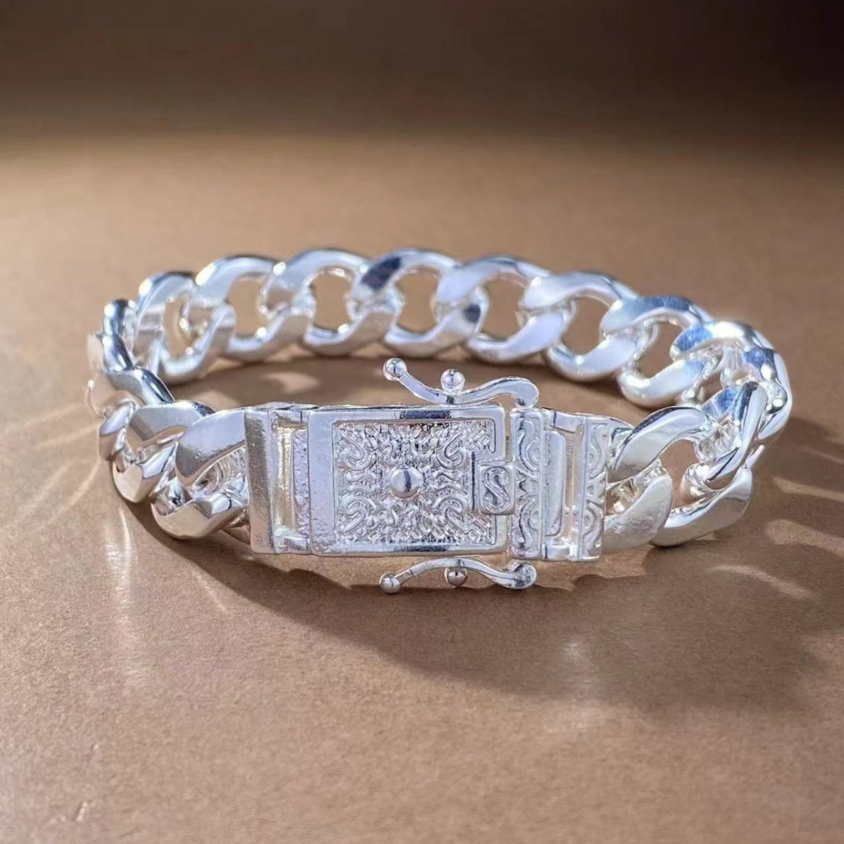 镀925银新款编织龙手链冷龙骨男潮款嘻哈高级感复古小众设计