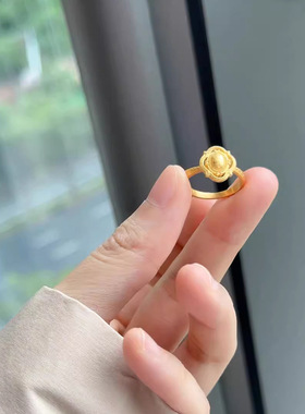 流金岁月鸽子蛋转运珠戒指女时尚