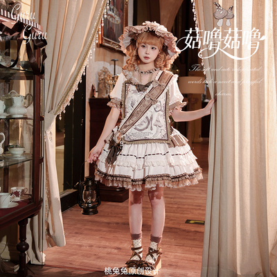 【菇噜菇噜】 桃兔兔原创设计低腰doll感洛丽塔lolita洋装op裙子