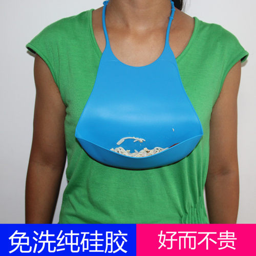 包邮免洗纯硅胶围兜防水口水兜