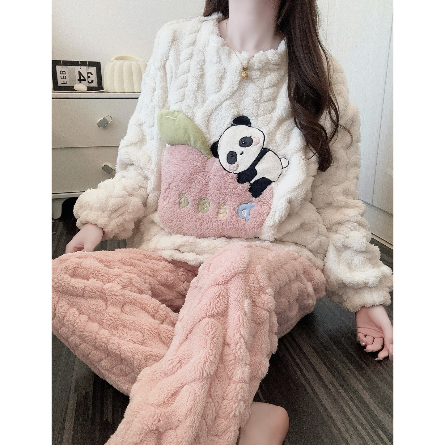 甜美风可爱小熊家居服