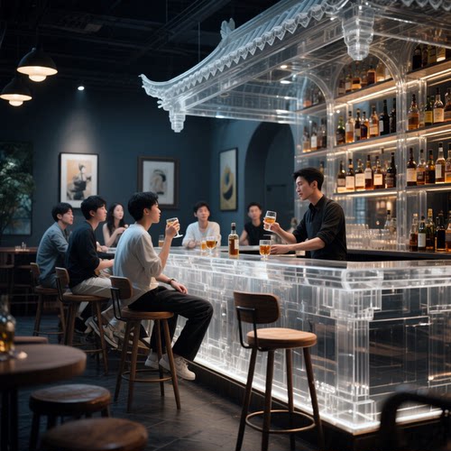 透明亚克力酒店大堂中餐美陈装饰