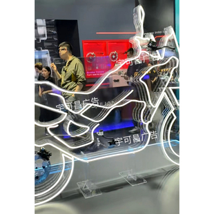 亚克力有机玻璃透明摩托车模型道具会发光展示零件结构车展博览会