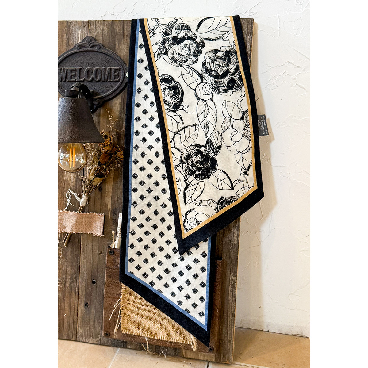 【素描山茶】气质文艺双面双层真丝羊绒桑蚕丝围巾百搭丝绒飘带女