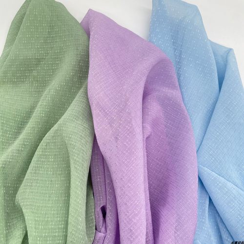 流星雨星星皱 满天星提花亮光雪纺闪光肌理褶皱硬挺汉服女装面料