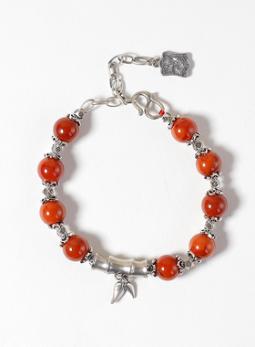 【爱华尚珠宝 双十一专场】南红老银手链