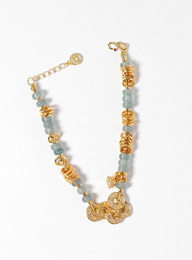 【爱华尚珠宝 双十一专场】翡翠五帝钱手链