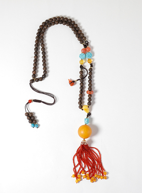 古董蜡沉香木项链