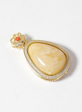 【爱华尚珠宝 双十一专场】岁岁如意 S925蜜蜡吊坠