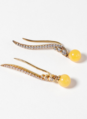 希望羽翼 蜜蜡耳饰