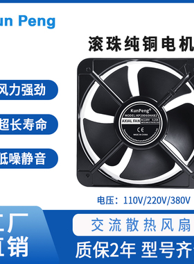 纯铜电机20cm双滚珠轴承20060散热风扇200*200*60超静音220V 风机