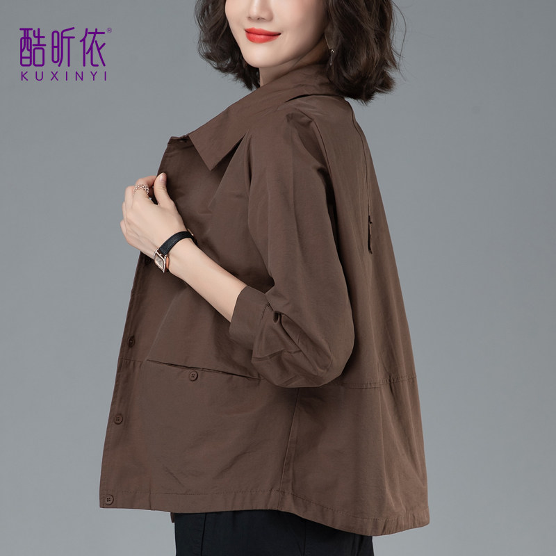 薄款休闲短外套女2026年春秋季新款韩版宽松大码中年妈妈气质衬衫