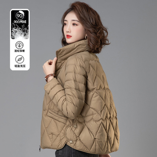 短款轻薄羽绒服女2025年冬装新款宽松大码时尚洋气减龄白鸭绒外套