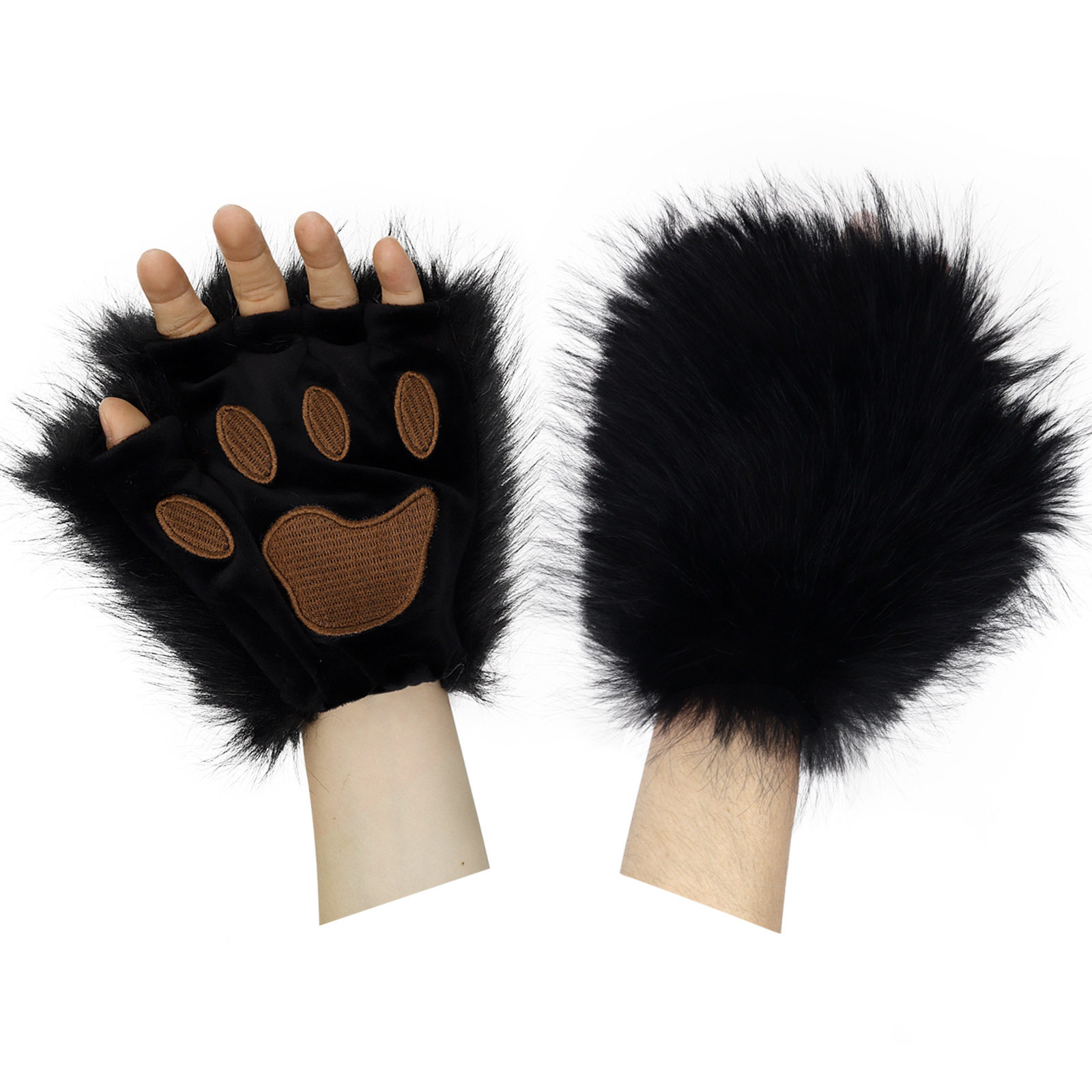 万圣节手作毛绒cosplay派对兽爪道具配件猫娘猫爪毛绒半指手套,节庆用品/礼品,角色扮演类用品,淘宝优惠券,粉丝福利购,淘宝优惠卷