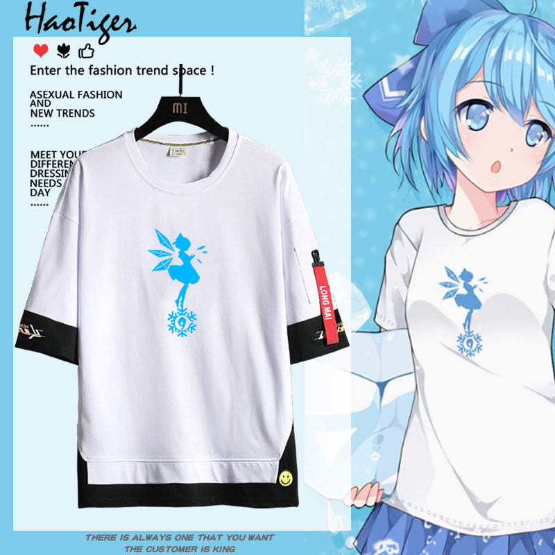 东方Project动漫琪露诺周边同款cos服夏季短袖T恤男女青少年衣服