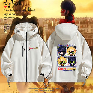 瓢虫雷迪周边黑猫诺儿马丽娜动漫同人二次元冲锋衣春秋夹克上衣