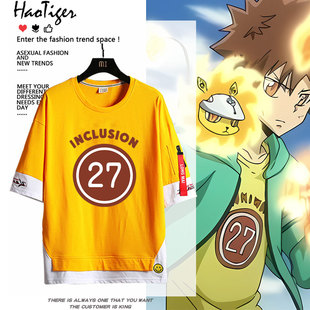 家庭教师动漫周边泽田纲吉同款cos短袖T恤男夏季衣服男女上衣服潮