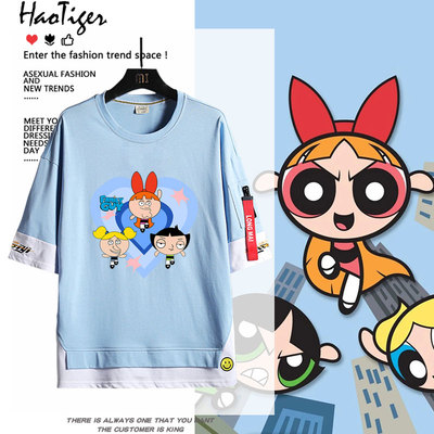 恶搞之家联名飞天小女警周边二次元夏季短袖T恤衫纯棉休闲上衣服