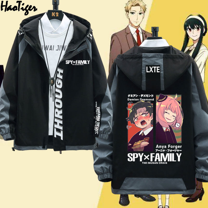 间谍过家家联名动漫周边男女学生开衫开衫夹棉夹克外套印花衣服潮