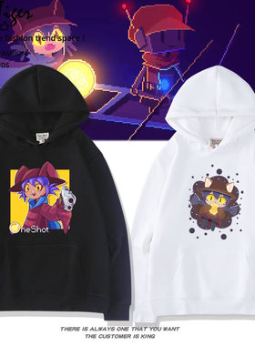 动漫游戏OneShot霓光Niko周边同款秋冬连帽加绒卫衣男女学生衣服