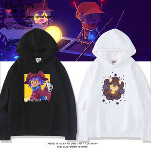 动漫游戏OneShot霓光Niko周边同款秋冬连帽加绒卫衣男女学生衣服