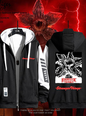 怪奇物语StrangerThings周边美剧开衫拉链卫衣秋冬学生百搭外套潮