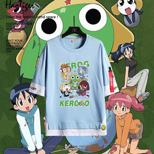Keroro青蛙军曹大眼蛙周边二次元日系动漫夏季短袖T恤男女上衣衫