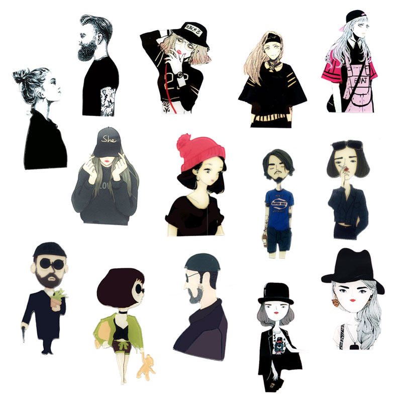 卡通人物亚克力徽章贴片滴胶手机壳手工奶油胶diy材料素材小配件