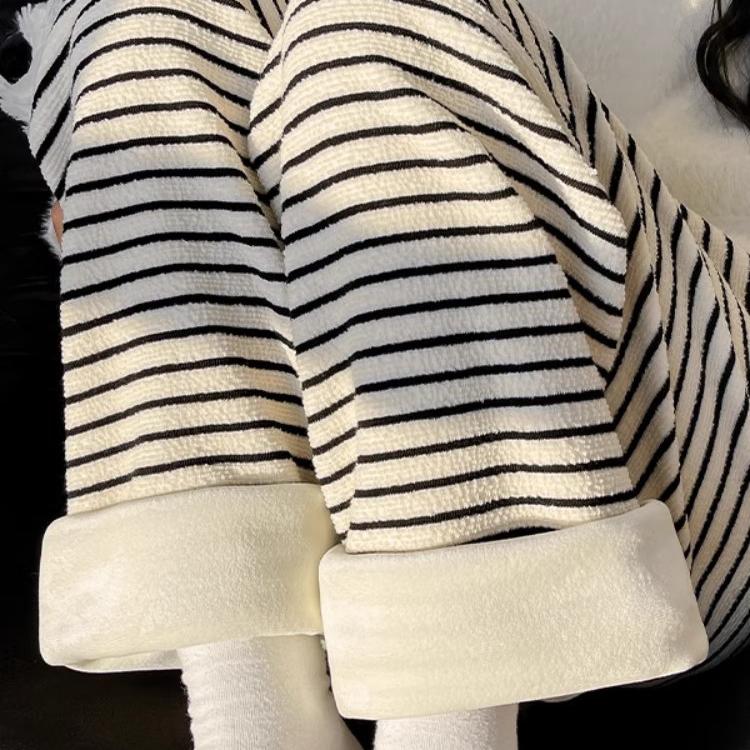 加绒加厚黑白小个子遛弯裤子