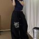 美式 宽松垂感高街hiphop爵士阔腿裤 印花街舞街头潮牌百搭裤 休闲裤