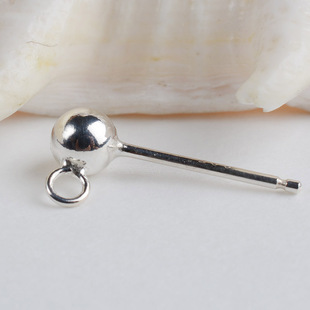 S925纯银耳针 耳环吊耳珠吊耳饰银针防过敏 diy首饰配件材料配发