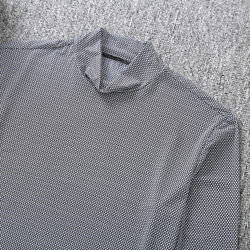 凉感高尔夫服装夏防晒T恤男冰丝打底上衣薄长袖高领骑行修身速干