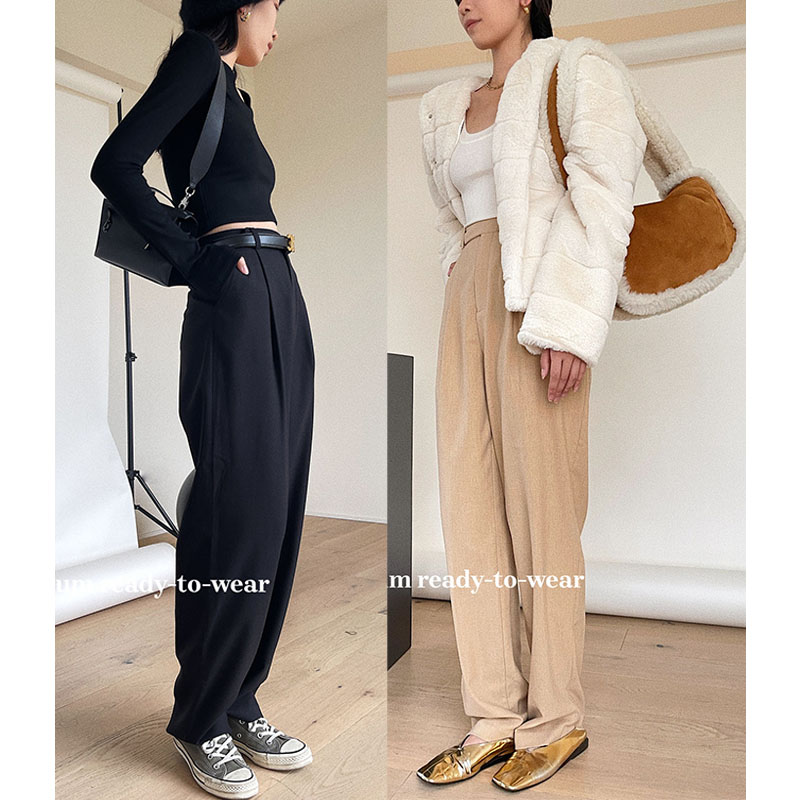 remerci直筒通勤显瘦羊毛西装裤