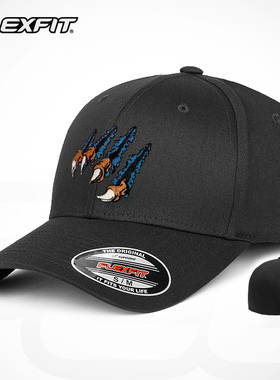 FLEXFIT美式硬顶刺绣棒球帽男女高顶全封闭大头围鸭舌帽防晒帽子