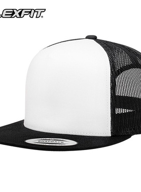 FLEXFIT经典网帽卡车司机帽平沿网眼牌棒球帽防晒遮阳平檐鸭舌帽