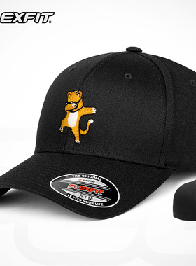 FLEXFIT硬顶刺绣棒球帽高顶全封闭大头围弹力鸭舌帽防晒遮阳帽子