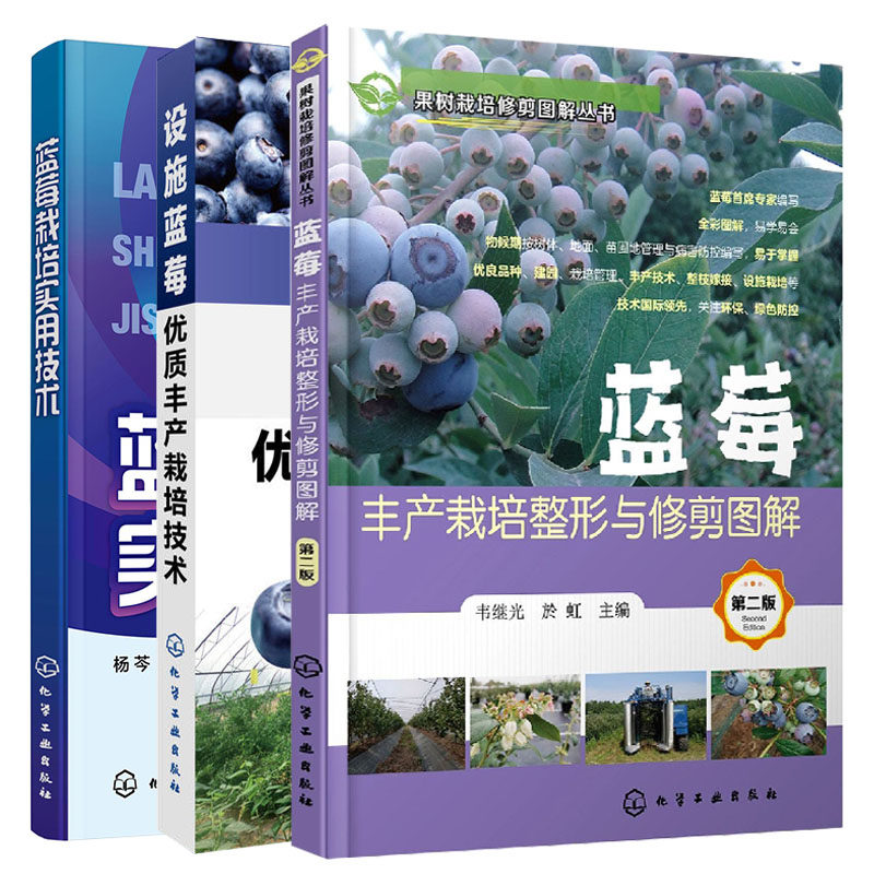 蓝莓栽培实用技术+蓝莓高产栽培整形与修剪图解+设施蓝莓优质丰产栽培技术 蓝莓病虫害防治蓝莓高效栽培技术 蓝莓栽培种植技术书籍