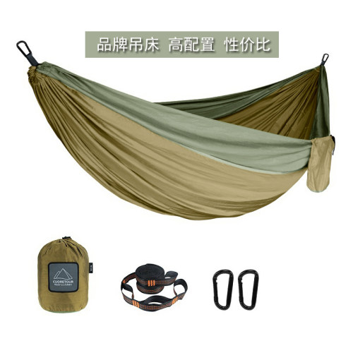 户外单人210t尼龙降落伞布防侧翻