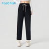快鱼女士休闲裤2026年春新款运动休闲宽松直筒裤透气舒适垂感长裤