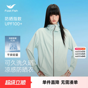 快鱼夏季防晒衣女2026新款防晒服女款凉感冰丝透气户外轻薄外套
