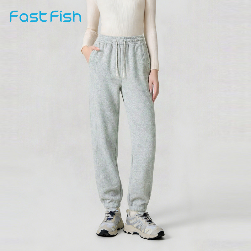 快鱼2026春季韩系束脚卫裤女宽松运动裤时尚简约休闲裤女士休闲裤 - 快鱼官方旗舰店出品