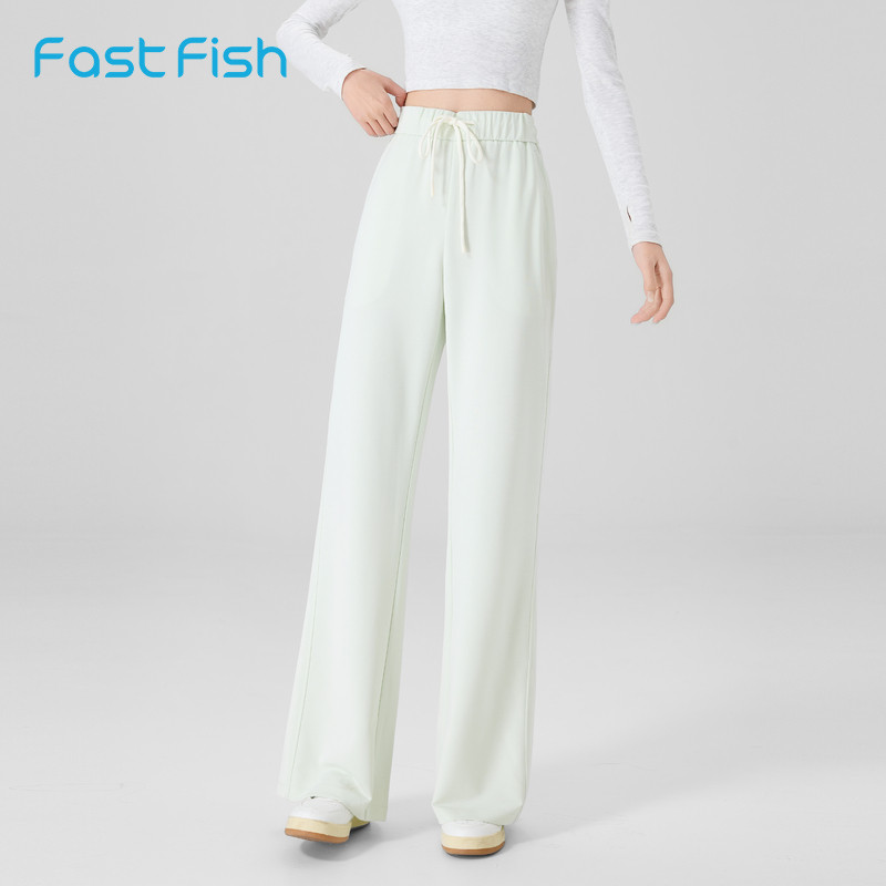 快鱼女士宽松裤2025夏新款柔软舒适松紧腰头百搭薄款微喇女裤,女装/女士精品,休闲裤,淘宝优惠券,粉丝福利购,淘宝优惠卷