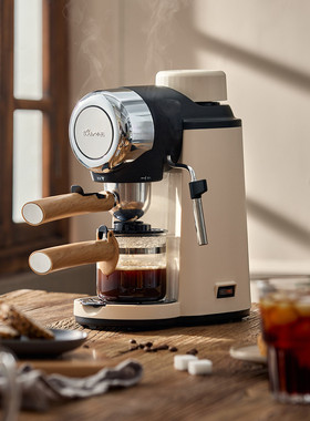 小熊KFJ-A02R2意式咖啡机家用小型半全自动办公室萃取冲泡咖啡壶