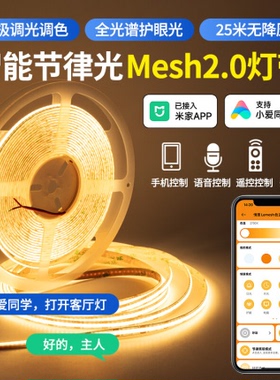 cob智能灯带已接入米家APP三色调光调色无极语音全光谱客厅线形灯