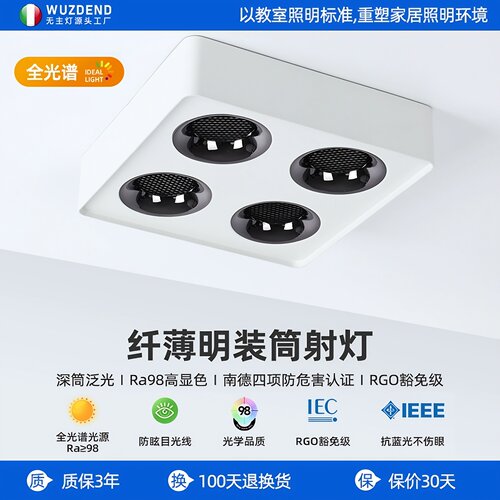 无主灯斗胆灯超薄明装防眩全光谱