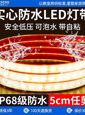 防水灯带实心灌胶自粘低压安全底泳池户外防雨鱼缸彩色24vled灯条